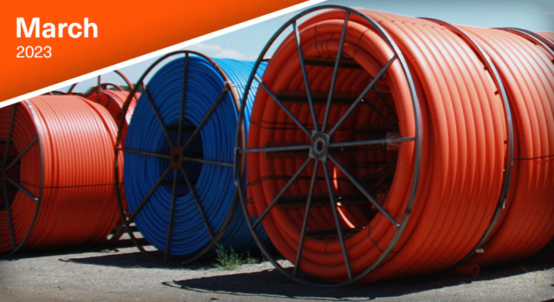 HDPE Pipe Reels | Orange & Blue